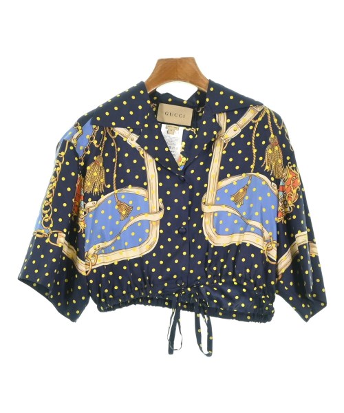 GUCCI(グッチ)ブラウス 紺 サイズ:38(S位)/2200694927081