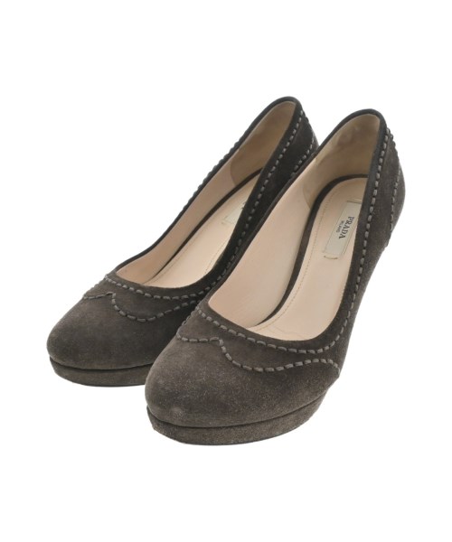 PRADA(プラダ)パンプス 茶 サイズ:34 1/2(21cm位)/2200320438103