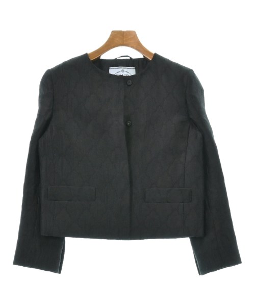 PRADA(プラダ)ノーカラージャケット 黒 サイズ:38(S位)/2200438498013