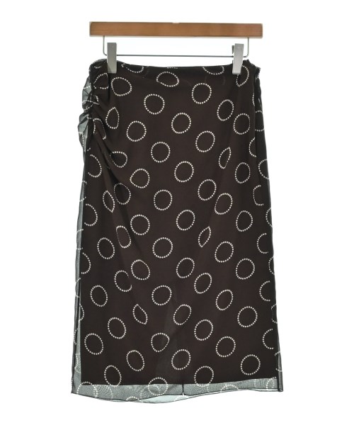 PRADA(プラダ)ひざ丈スカート 茶 サイズ:38(S位)/2200623073025