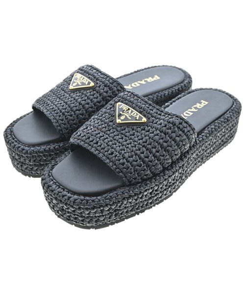PRADA(プラダ)サンダル 紺 サイズ:EU38(24.5cm位)/2200672751042