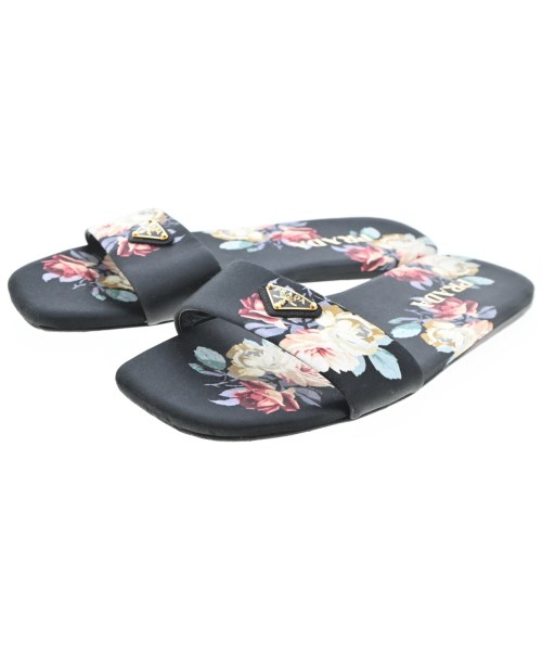 PRADA(プラダ)サンダル 黒 サイズ:EU38(24.5cm位)/2200699743082
