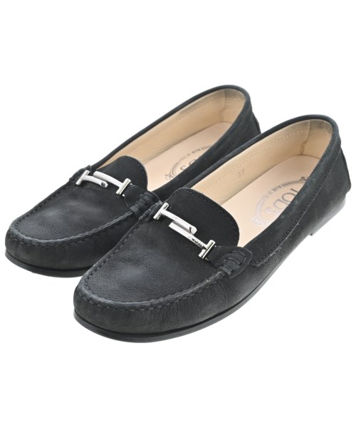 TOD'S(トッズ)モカシン/デッキシューズ 黒 サイズ:EU37(23.5cm位)/2200655772194