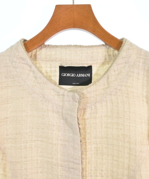 GIORGIO ARMANI（ジョルジオアルマーニ）ノーカラージャケット ベージュ サイズ:44(L位) レディース/2200582410138