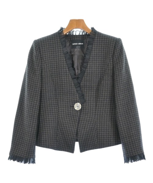 GIORGIO ARMANI(ジョルジオアルマーニ)ノーカラージャケット グレー サイズ:44(L位)/2200541080037