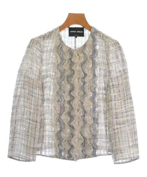 GIORGIO ARMANI(ジョルジオアルマーニ)ノーカラージャケット 白 サイズ:38(S位)/2200613245012