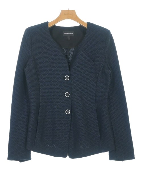 EMPORIO ARMANI(エンポリオアルマーニ)ノーカラージャケット 紺 サイズ:40(M位)/2200639379067