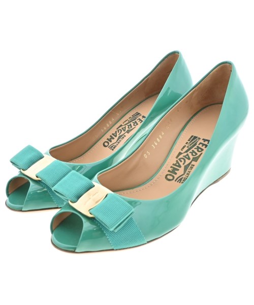 Salvatore Ferragamo(サルバトーレフェラガモ)パンプス 緑 サイズ:5 1/2(23cm位)/2200696082016