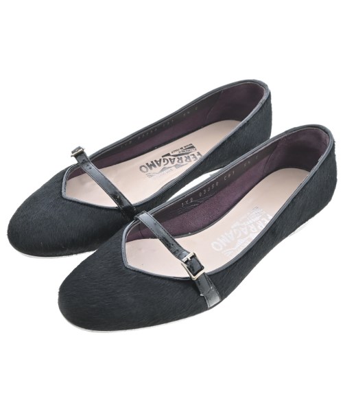 Salvatore Ferragamo(サルバトーレフェラガモ)バレエシューズ/オペラシューズ 黒 サイズ:5 1/2(23cm位)/2200696322099