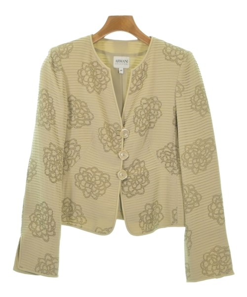 ARMANI COLLEZIONI(アルマーニコレツィオーニ)ノーカラージャケット ベージュ サイズ:40(M位)/2200666470089