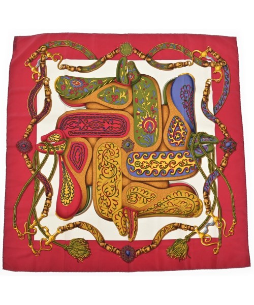 HERMES(エルメス)バンダナ・スカーフ 赤 サイズ:90/2200678115640