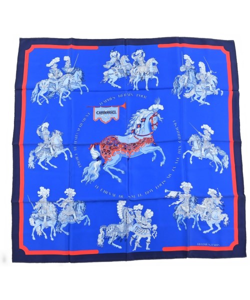 HERMES(エルメス)バンダナ・スカーフ 青 サイズ:90/2200677474328