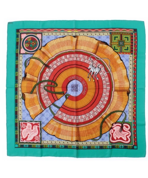 HERMES(エルメス)バンダナ・スカーフ 緑 サイズ:90/2200654551189