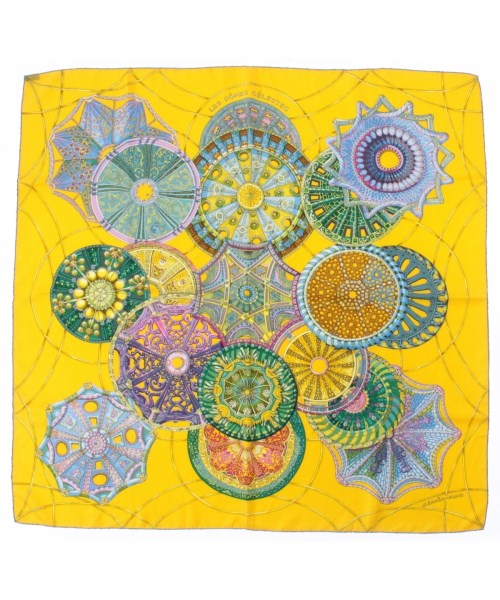 HERMES(エルメス)バンダナ・スカーフ 黄 サイズ:90/2200654762264