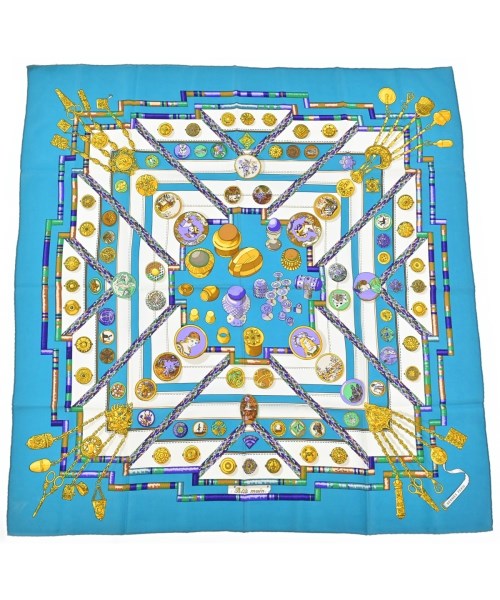 HERMES(エルメス)バンダナ・スカーフ 青 サイズ:90/2200684282091