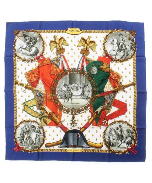 HERMES(エルメス)バンダナ・スカーフ 青 サイズ:90/2200688824020