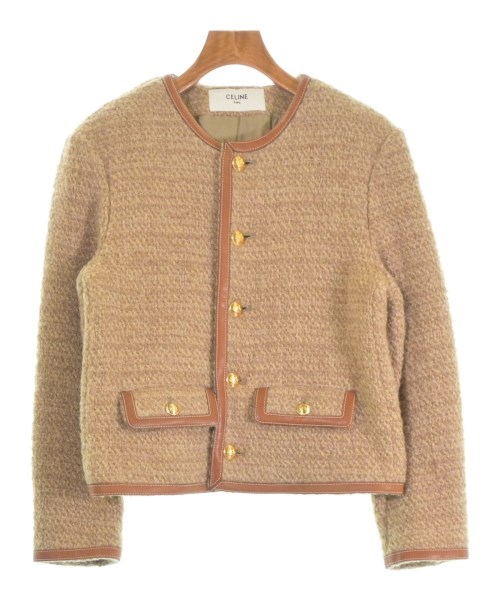 CELINE(セリーヌ)ノーカラージャケット ベージュ サイズ:38(S位)/2200570810056