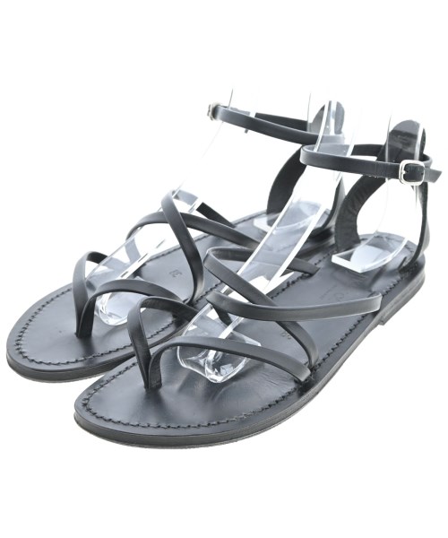 K JACQUES(ケイジャック)サンダル 黒 サイズ:EU38(24.5cm位)/2200685268070