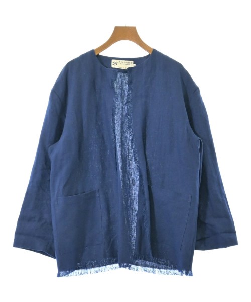 Alderney(アルダニー)ノーカラージャケット 青 サイズ:34(XS位)/2200668994057