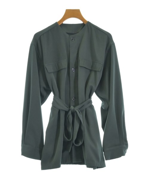 mline(エムライン)ノーカラージャケット 緑 サイズ:F/2200665947087