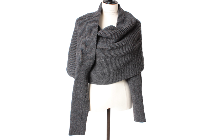 フミカウチダ RIB STITCH HOODED SLEEVE STOLE