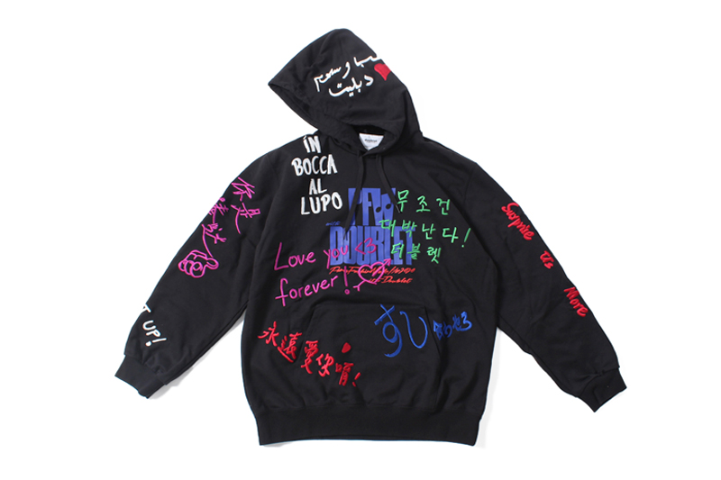 “MESSAGE EMBROIDERY HOODIE”
