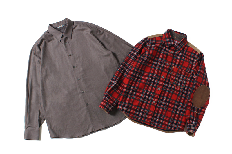 ウール素材シャツ